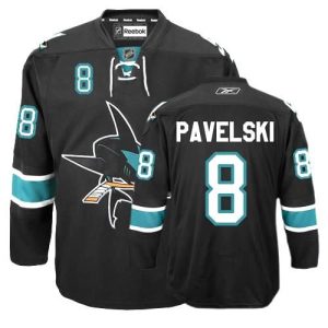 Herren San Jose Sharks Eishockey Trikot Joe Pavelski #8 Reebok Schwarz 3rd